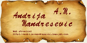 Andrija Mandrešević vizit kartica